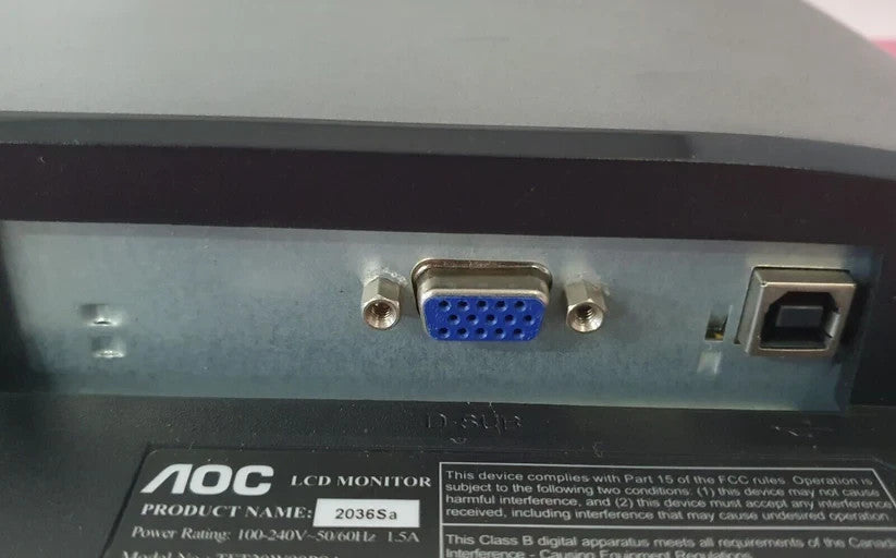 AOC 2036SA 20" 1600 x 900 WIDESCREEN LCD MONITOR VGA