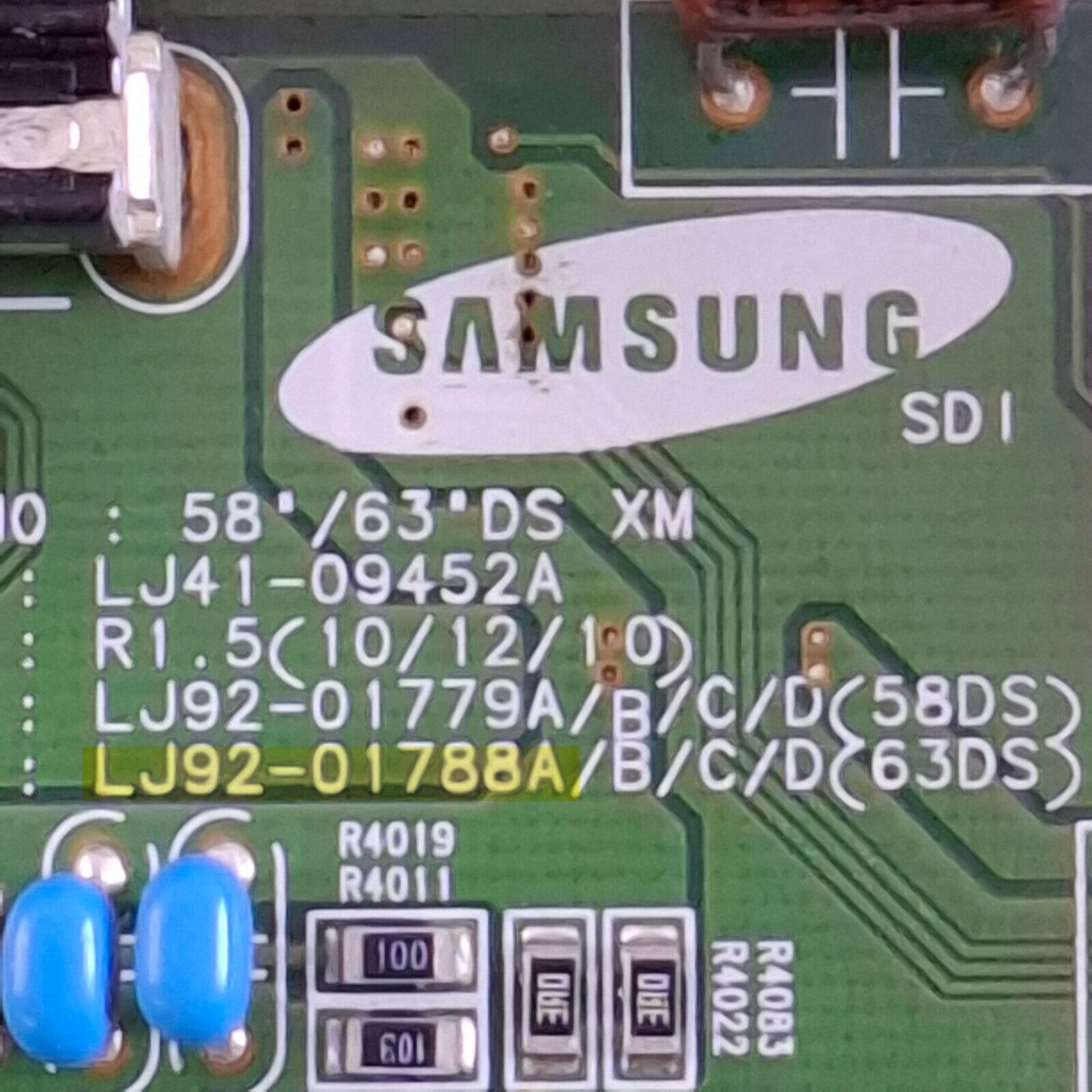 XSUS BOARD FOR SAMSUNG PS64D8000FU 64" PLASMA TV LJ41-09452A LJ92-01788A AA2