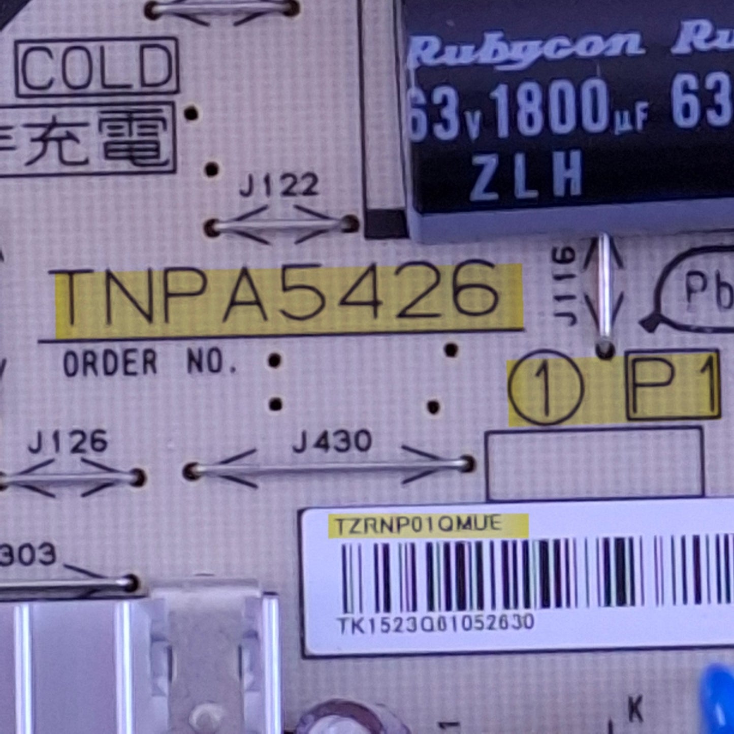 POWER BOARD FOR TX-P50GT30B TX-P50VT30B TX-P50ST30B TX-P46ST30B TV TZRNP01QMUE