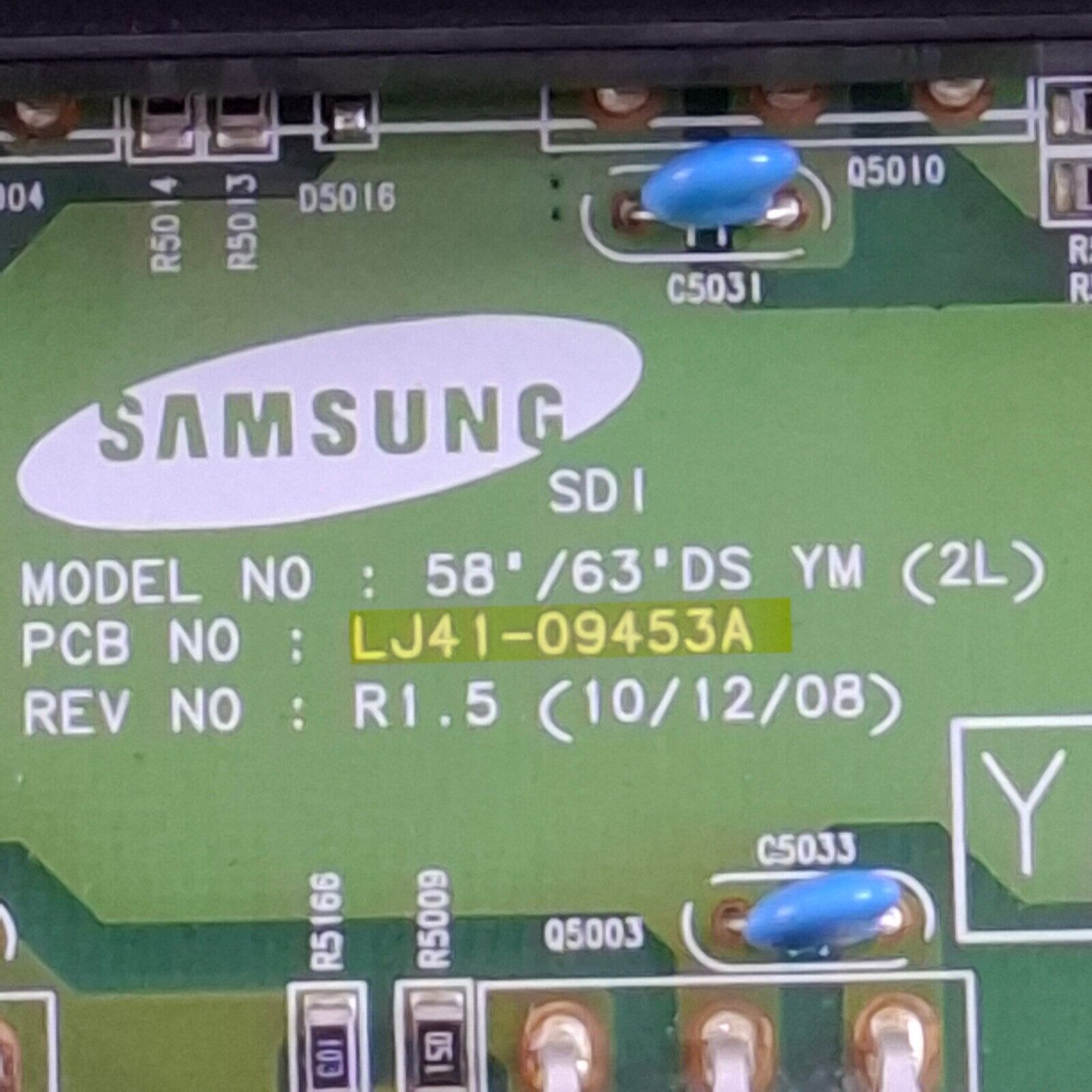 YSUS BOARD FOR SAMSUNG PS64D8000FU 64" PLASMA TV LJ41-09453A LJ92-01789A AA1