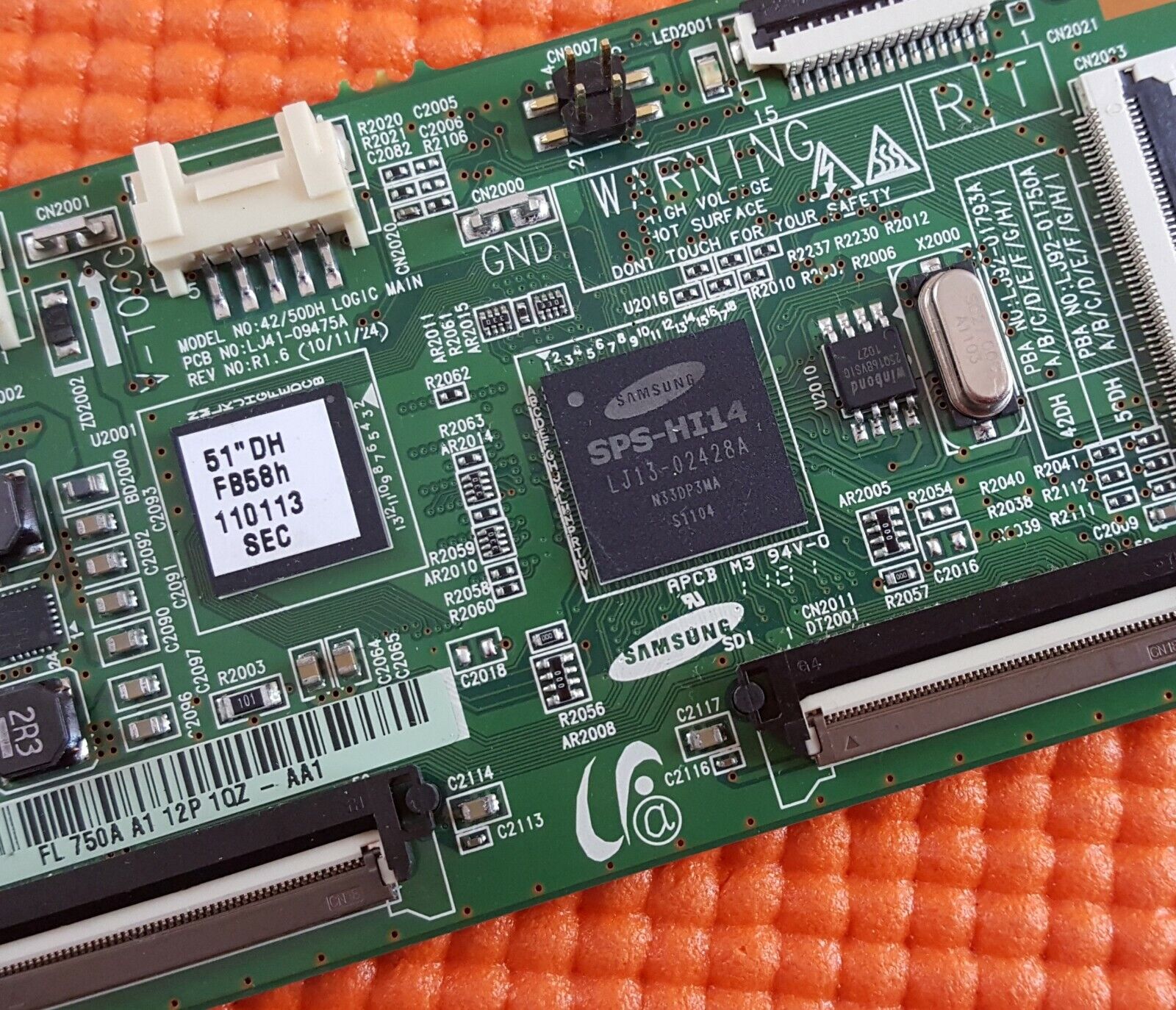 LVDS BOARD FR SAMSUNG PS43D450 PS51D495A1K PLASMA TV LJ41-09475A LJ92-01750A AA1