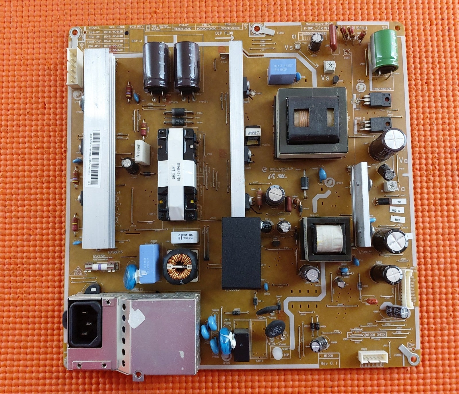 POWER BOARD FOR SAMSUNG PS43D450A2W PS43D490A1W PS51D450 TV PB4-DY BN44-00442B