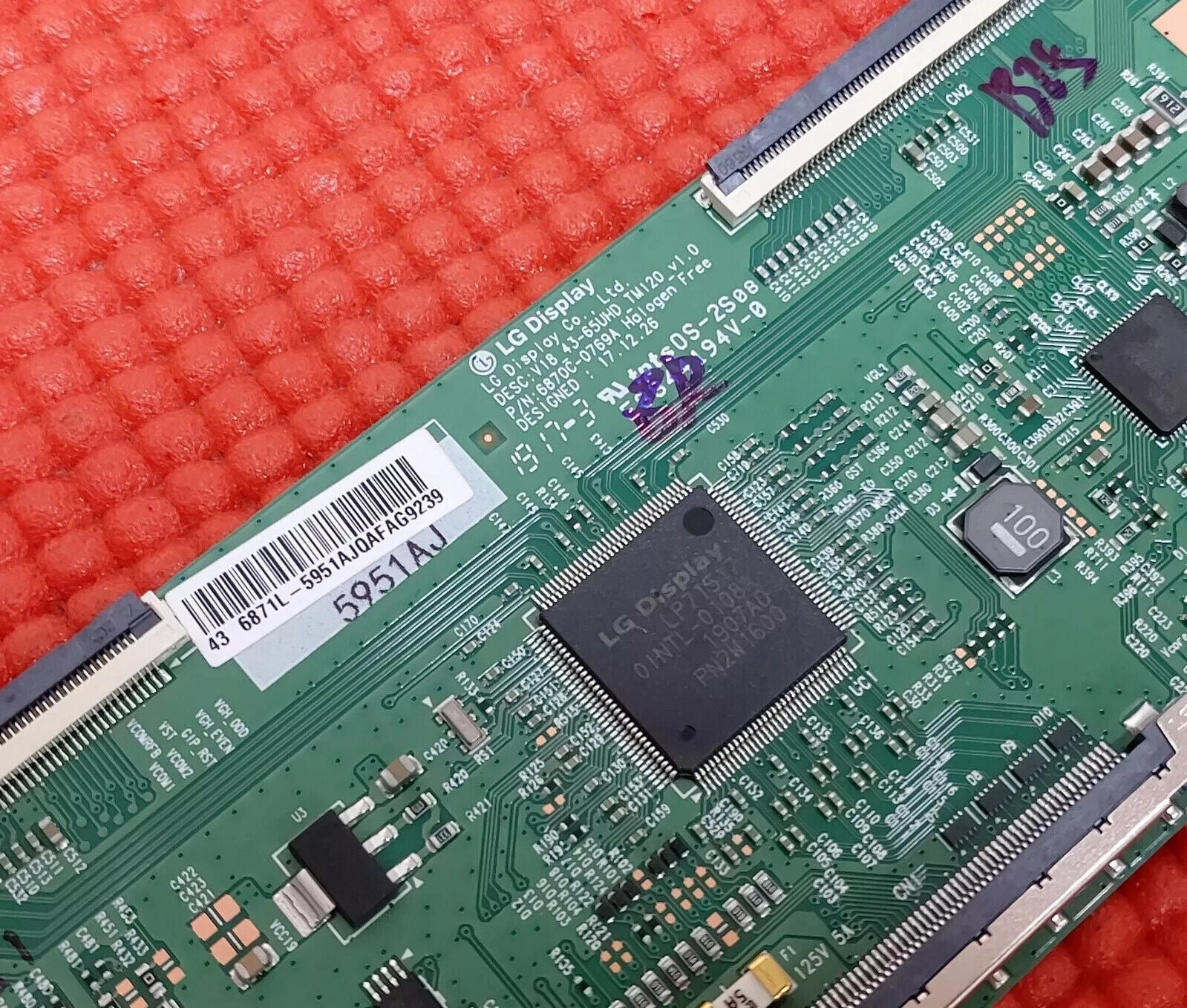 LVDS BOARD FOR 43VL5A63DB TX-43GX555B LT-43C890A TV 6870C-0769A 6871L-5951A