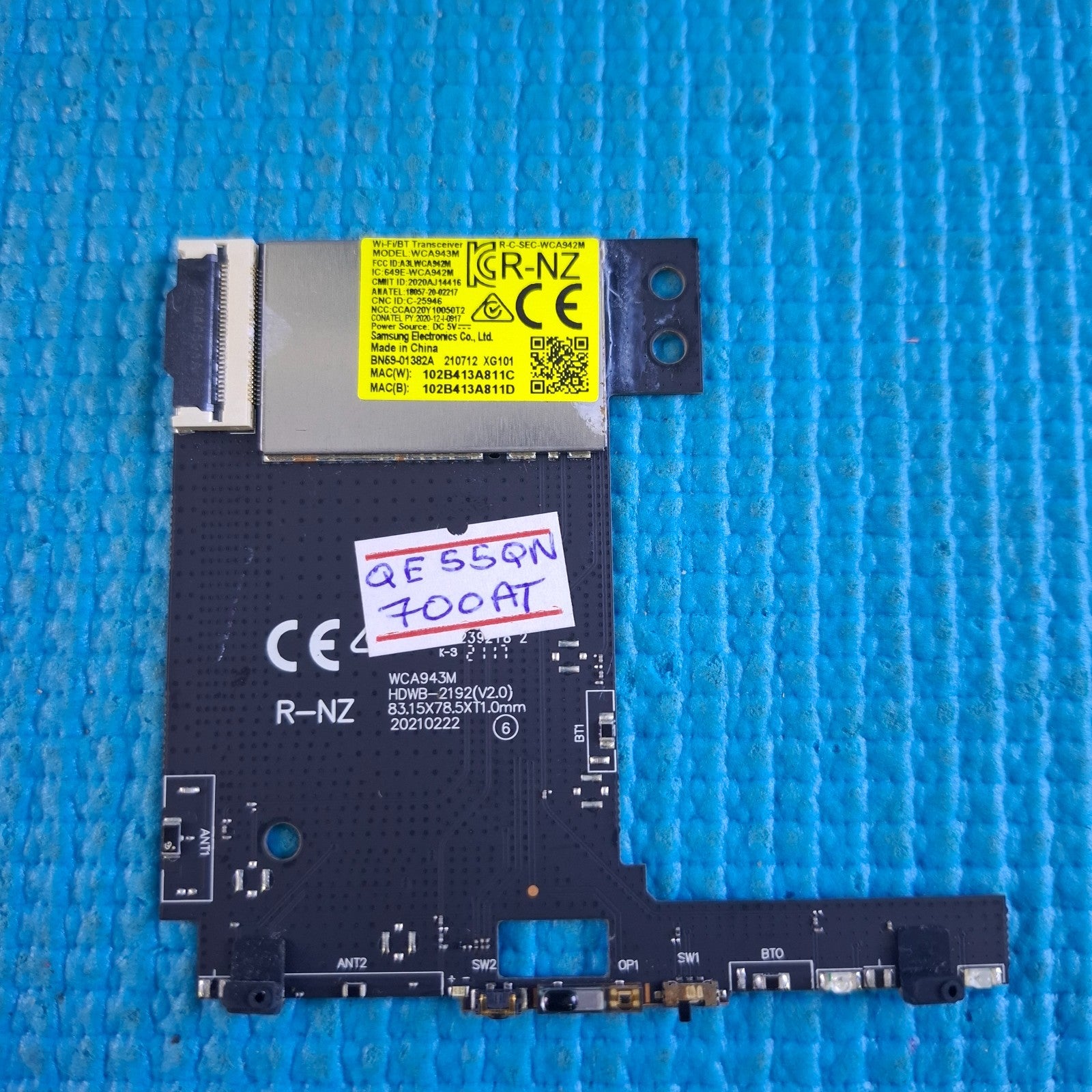 IR REMOTE SENSOR WIFI UNIT FOR SAMSUNG QE55QN700AT 55" TV BN59-01382A WCA943M