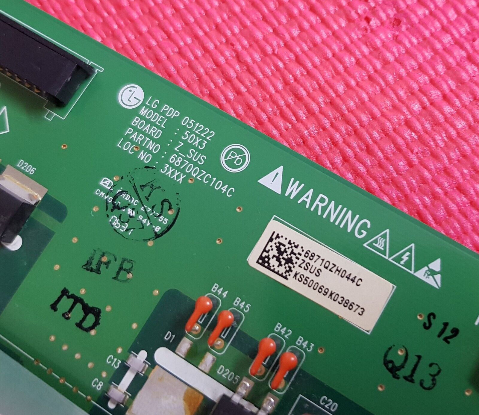 ZSUS BOARD FOR LG 50PC1D 50PX4D 50" PLASMA TV 6870QZC004C 6871QZH044C