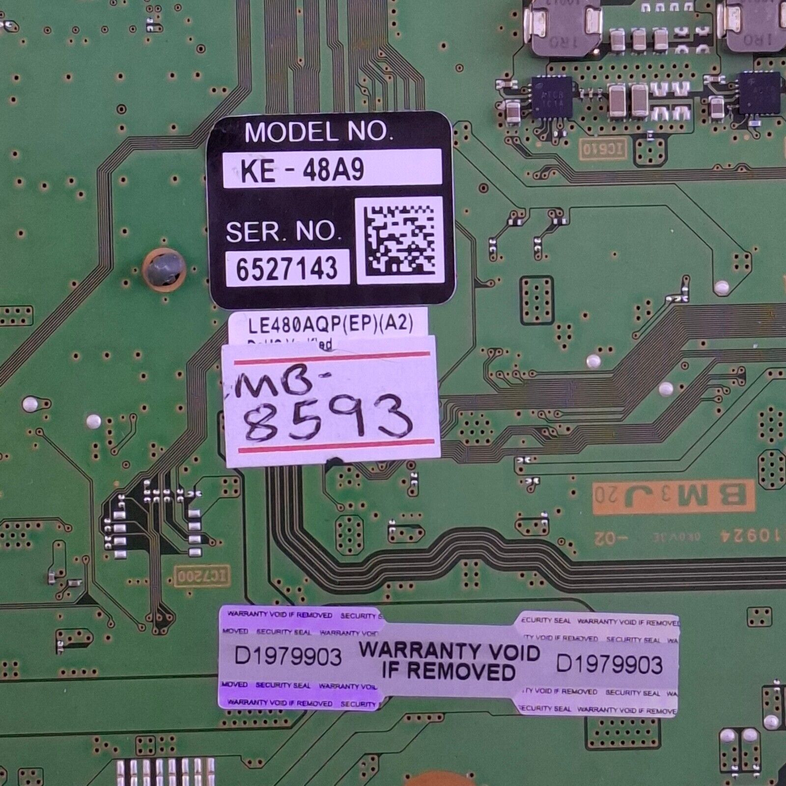 MAIN BOARD FOR SONY KE-48A9 48" OLED ANDROID TV YA03150AA 1-006-894-21 | WORKING
