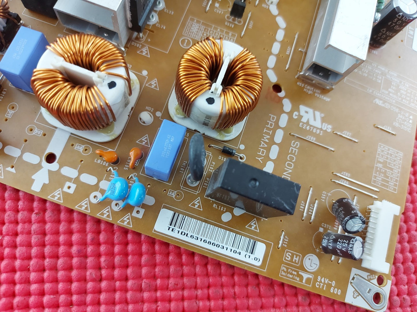 POWER BOARD FOR LG 60PB660V 60PB690V 60PB5600 PLASMA TV EAX65359531 EAY63168603