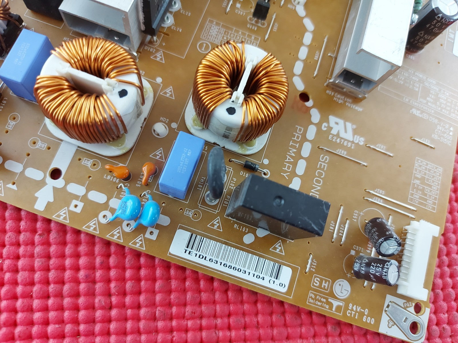 POWER BOARD FOR LG 60PB660V 60PB690V 60PB5600 PLASMA TV EAX65359531 EAY63168603